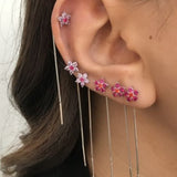 Orecchini Filo Lungo Fiore